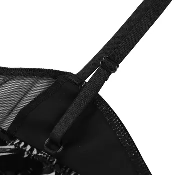 Femei Sexy Negru de sex Feminin Lenjerie de Faux din Piele Vedea Prin Plasă de Sârmă-gratuit Fara Pad Sutien Top Clubwear Pijamale Respirabil Bralette