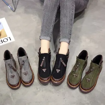 Femeie Pantofi Albi Glezna Cizme De Catifea Caldă 2020 Nouă Platformă De Sex Feminin Casual Vintage Pantofi Plat Din Piele Doamna Cizme De Zapada De Dimensiuni Mari