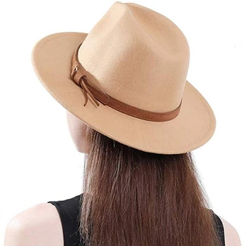 Femeile Catarama Fedora Pălărie de Epocă Wide Brim Fedora Pălărie cu Catarama Margine Largă cu Centura