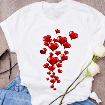 Femeile Grafic Drăguț Dragoste Valentine Iubitor de Kawaii Haine de Moda Drăguț 90 Haine Doamna Teuri Topuri Femei T Shirt pentru Femei T-Shirt