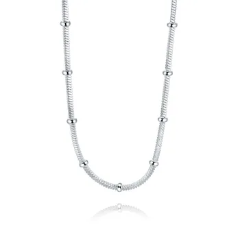 Femme argint 925 Bine Jewlry, minimalism șarpe lanț colier margele Brățară pentru femei joyas de plata 925 bijuterii Set