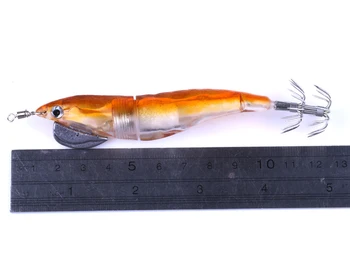 Fierbinte 10buc Pescuit de Noapte Lemn Creveți Atrage 12.8 cm 18.4 g LED Electronic Luminos Calmar Jig Cârlig de Pescuit de Pescuit Momeli