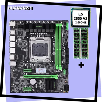 Fierbinte HUANANZHI Micro-ATX placa de baza X79 CPU memorie combo-uri despre lga2011 placa de baza PROCESOR Intel E5 2650 V2 RAM 2*8G DDR3 1600 ECC REG