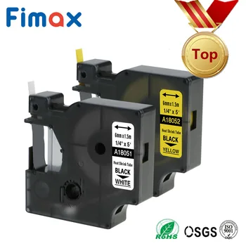Fimax 2 Buc Compatibil Dymo Industrial Heat Shrink Tube 18051 18052 18053 18054 18055 18056 aparat de etichetat DYMO Rhino Imprimantă de Etichete