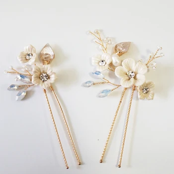 Florale Nunta Accesorii De Par Cristal Opal De Moda De Mireasa Par Bobby Pins Set Caciulita Handmade Bijuterii Mirese 2019