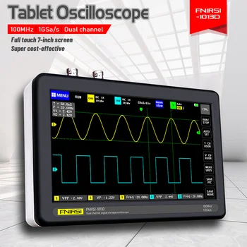 FNIRSI 1013D Comprimat Digital, Osciloscop 2 CANALE 100M lățime de Bandă 1GS/s Rata de esantionare Tableta Osciloscop Potrivire 100MHz Sonda