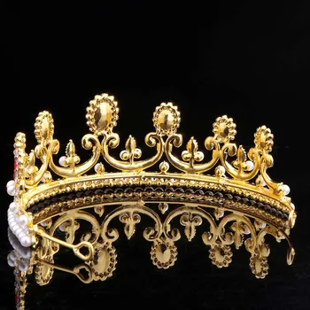 FORSEVEN de Lux Stras Pearl Mireasa Coroane, Diademe Bentita Regina Printesa Diadema de Nunta Mireasa Frizură Ornamente de Păr