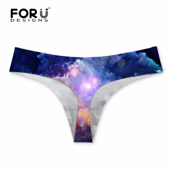 FORUDESIGNS Galaxy Star Spațiu Tipărite Sexy G-String pentru Femei Brand Designer fără Sudură Boxeri Lenjerie de Moda Feminie Chilotei Tanga