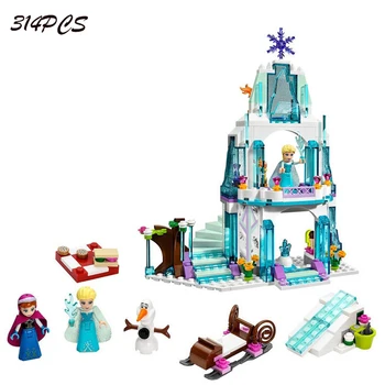 Frozens Princess Snow Queen Elsa Castelul de Gheata Printesa Anna Figuri de Zăpadă Blocuri de Jucărie Prietenii Oraș Cărămizi Jucarii Pentru Copii prieten 4
