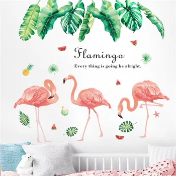 Frumoasa Pasarea Flamingo Autocolante De Perete Pentru Birou, Magazin De Decorațiuni Diy Animale De Artă Murală Din Pvc Decalcomanii De Perete