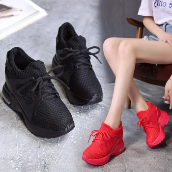Fujin Femei Adidași Pantofi Platforma Wedge Aer Respirabil ochiurilor de Plasă de Liane cu Toc Dantelă-Up de Primavara Toamna Pantofi de Vara pentru Femei