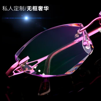 Fără ramă personalizate ochelari baza de prescriptie medicala de moda optice ochelari de miopie hipermetropie Femei de moda diamant ochelari 73