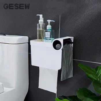 GESEW Portabil Titularul de Hârtie Igienică Punch-free Roll Dispenser de Hârtie Pentru Toaletă WC Acasă Cutie de Depozitare Organizator Accesorii de Baie