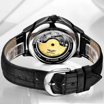 GUANQIN 2018 ceas Mecanic barbati impermeabile Automată schelet de aur din piele barbati ceas fazele Lunii ceas de lux relogio masculino