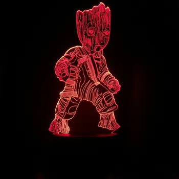 Guardians of Galaxy Groot Anime 3D Lampa PVC Figurine Marvel Avengers Endgame eu SUNT Groot Figurine Jucarii Cadou