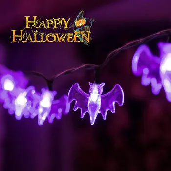 Halloween 10/20 Zana Liliac Solare Șir de Lumini 3D Lilieci Oribil Lumini de Halloween Pentru Petrecerea de Craciun Decoratiuni de Exterior