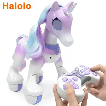 Halolo Creative Control de la Distanță de Cai Unicorni Robot Drăguț animal Inteligent Inducție Electrică Model animal de Companie de robotica pentru Copii jucarii