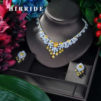 HIBRIDE Genial Floare Bijuterii Set 2019 AAA Cubic Zirconia Deschide Femeile Nunta Seturi de Bijuterii Petrecerea de nunta Accesorii Bijoux N-95
