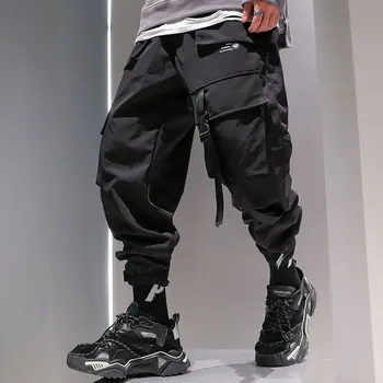 Hip-Hop Piesa Pantaloni 2020 Stil coreean Joggeri Moda Techwear Pantaloni EXO Mens Pantaloni Largi 5XL Streetwear Pantaloni Harem