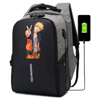 Hot anime NARUTO Rucsac Anti-furt de Încărcare USB Rucsac carte de student Genti UNISEX geanta de Laptop adolescenți rucsac de Călătorie