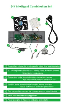 HTMC-5 temperatură și umiditate controler digital DIY mini incubator incubator controller 220V/110V/220+12V cu senzor de 37℃-39℃
