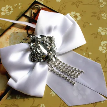 I-Remiel Stil Britanic Cristal Ciucure Brosa Arc Cravată pentru Bărbați Moda Uniformă Școlară Legături Papion Costum Camasa Guler Accesorii