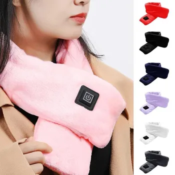 Iarna Cald Eșarfă Încălzit USB Reîncărcabilă Cravată Femei Încălzire Cuplu Eșarfă de Pluș Guler Eșarfe Gât Protector