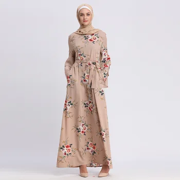 Imprimare de moda cu Rochii Rochie Complet Musulman Robă Lungă, Rochii de Șifon Maxi Rochie Kimono Ramadan Orientul Mijlociu Arab Islamic Îmbrăcăminte DQS220
