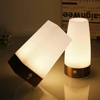 Inducție LED Noapte Lumină Portabile de Lectură pe Noptieră Lampa Camping Cu Senzor de Mișcare comutator pornit/oprit pentru copii Copii Cadou de Ziua de nastere