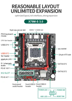 IngshaX79 m-e placa de baza de USB3.0 con Xeon despre lga2011 E5 2620 V2 4x4GB = 16GB 1600MHz 12800R DDR3 ECC REG memoria M. 2 SSD SATA3.0