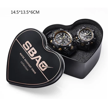 Iubitorii de moda Ceasuri de Lux Digital Bărbați Femei Ceasuri Sport rezistent la apa Afișaj Dual Watch Ceas de Cuplu pentru Bărbați și Femei