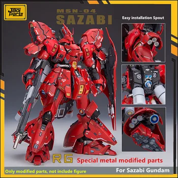 JAOparts Metal Modificat set de piese pentru Bandai RG 1/144 MSN-04 Sazabi Gundam cu decal & gravat foaie DJ026