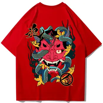 Japoneze Diavolul Sarpe Tricouri Streetwear pentru bărbați t-shirt 2019 înaltă calitate Harajuku Hip Hop Topuri Tricouri de sex Masculin Moda Tricouri