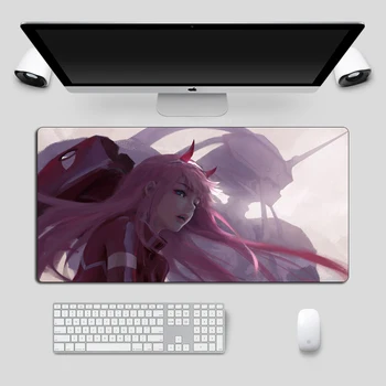 Japonia Anime Dragă în FranXX Mare Mousepad Gamer Blocare Marginea 60x30cm Mare Keyboard pad Laptop Calculator de Birou Mat