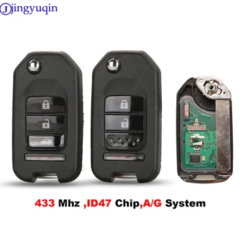 Jingyuqin 433Mhz ID47 Cip A/G Sistem 3/4 Butoane Telecomanda Cheie Auto Pentru Honda GREIZ Civic Oraș XRV Vezel Cheie Complet