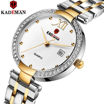 Kademan 2020 Rochie Ceas de Aur Femei Cristal de Diamant Ceasuri adies Ceasuri de mână din Oțel Inoxidabil de Argint Ceas Femei Montre Femme