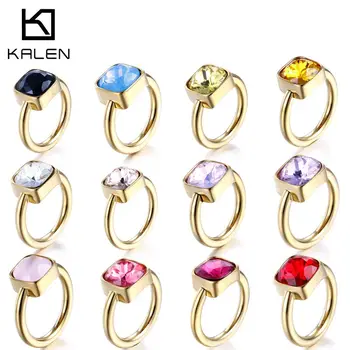 KALEN Multi Cristal Inele Bijuterii Femei Fahsion din Oțel Inoxidabil de Aur Degetul Midi Anel Cadouri 2020