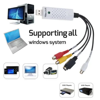 Kebidumei USB 2.0 la RCA Adaptor de Cablu Convertor Audio Pentru S-Video Capture Card Adaptor PC, Cablu Pentru TV, DVD, VHS Dispozitiv de Captură