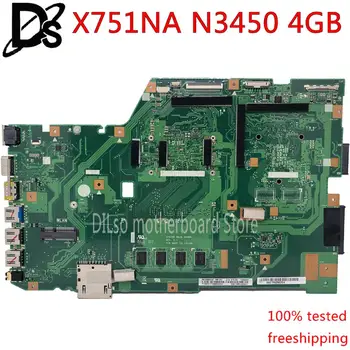 KEFU X751NA Placa de baza Pentru ASUS X751NV X751NC X751N Laptop Placa de baza Celeron N3450 CPU 4GB-RAM original, Placa de baza