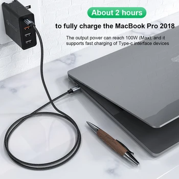 KEYSION 100W USB-C to USB de Tip C Cablu USBC PD Rapid Încărcător Cablu USB de Tip C-c Cablu Pentru Redmi Note9 Samsung S20 Macbook Pro, iPad