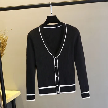 Knit Cardigan pentru Femei Pulover V-neck în Afara șal Subțire cu mâneci Lungi 2019 Primăvara și Toamna, Aer condiționat Camasa Sacou Scurt