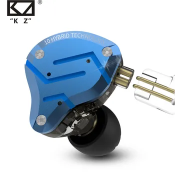 KZ ZS10 Pro Albastru de Anulare a Zgomotului Căști de Metal Cască 4BA 1DD Hibrid 10 drivere HIFI Bass Căștile În Ureche Căști Monitor