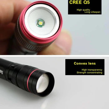 Lanterna LED Q5 Zoom rezistent la apa Lanterne Linternas CONDUS Lampe cu Tot AA / 14500 Mini LED Lanterna pentru Auto Aparare