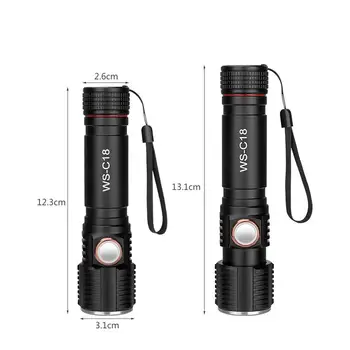 Lanterna LED T6 Portabil Mini Lanterna incarcare USB-Zoom Reglabil Flash de Lumină Lampă 18650 baterie pentru Camping Tactice Flashligh