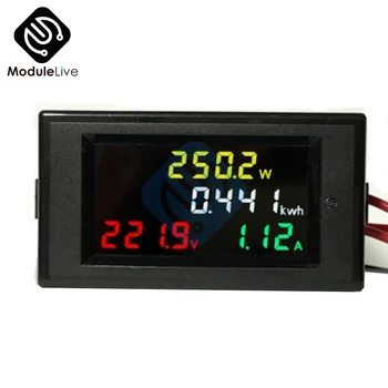 LCD Voltmetru Ampermetru Volt Amp Kwh de Energie Panou Pătrat 100A CT AC 200V-450V