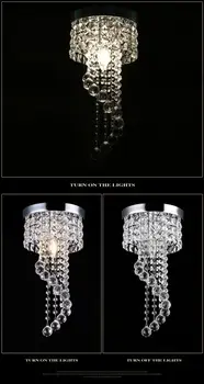 LED Crystal lumina plafon Crom Flush Mount-Prindere cu Picătură de ploaie de Cristale, Modern, Iluminat de Tavan