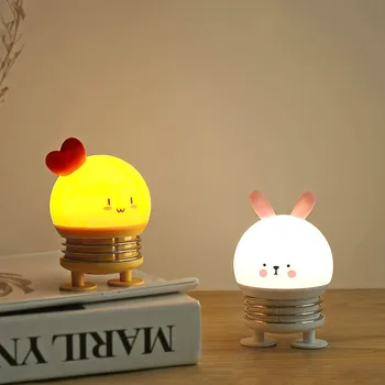 LED Noapte de Primăvară Lampa de Desene animate de Pui / Cerb / Iepure Lumina de Noapte pentru Copii USB Noptiera Decor Atmosfera Lampa Cadou