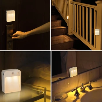 LED Noapte Lumină Lampă cu Senzor de Mișcare PIR Dual Inducție Auto Senzor de Lumină Perete Lampara Cu Port USB Pentru Copii, Camera de zi Noptiera
