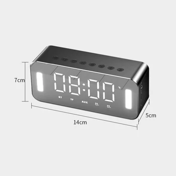 LED Oglindă Ceas Electronic Digital de Afișare a Temperaturii Radio FM, Ceas cu Alarmă fără Fir Bluetooth Boxe Stereo Bass Lumina de Noapte