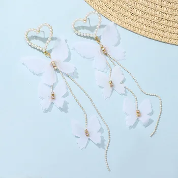 Lexie Jurnal 2020 New Sosire Moda Rafinat, Romantic, Dragoste Inima Pearl Fluture Cercei Lungi pentru Femei Accesorii Bijuterii